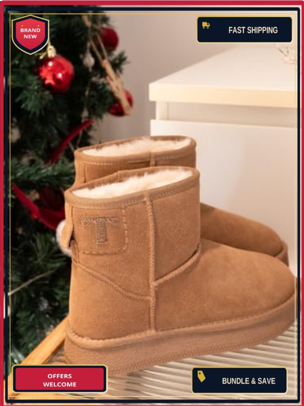 Women's Platform Ankle Snow Boots Genuine Suede Winter Boots Memory Foam Fur View 2